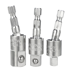 3Pcs 360 Degree Rotating Square Head Universal Adapter 1/4 3/8 1/2 Inch Sleeve Connecting Rod