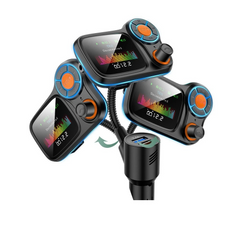 Multi-function Large Color Screen Car BT MP3 Hands-free Phone Card Air Breathing Lamp Kit Quick Charge