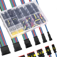708Pcs Waterproof Automotive Electrical Connector Terminals Automotive Electrical Wire Connector Plug Kit 1/2/3/4/5/6 Pin Connectors Waterproof
