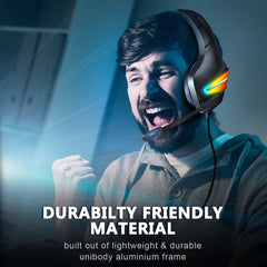 Gaming Headset 50mm Driver Unit RGB Light Noise Reduction Mic 3.5mm USB Port for PS4 PC Xbox One Switch Smartphone
