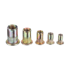 100Pcs M3/M4/M5/M6/M8 Zinc Plated Rivet Nut Threaded Countersunk Head Insert Nut Tool Kits