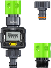 Water Flow Meter Digital Water Meter for Outdoor Garden Hose RV GPM Measure Gallon Liter Consumption and Water Flow Rate with Quick Connectors