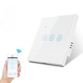 Single Fire Shared Smart Touch Switch Wall Panel Lamp Control Work with Alexa Google Home,220-240V