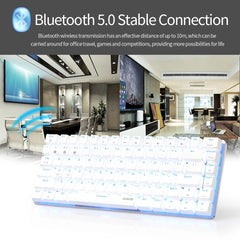 82 Keys Wireless Mechanical Keyboard USB Wired / Bluetooth 5.0 Dual Mode Red Switch Blue Backlight Gaming Keyboard For Computer PC Laptop Gamer