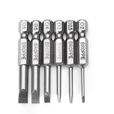 6Pcs 50mm Magnetic 2.0-6.0mm Flat Head Slotted Tip Screwdrivers Bits
