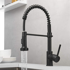 Stainless Steel Kitchen Pull-Down Spray Sink Faucet Pull Out LED Mixer Tap