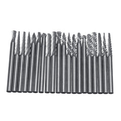 20Pcs 3x3mm Tungsten Steel Solid Carbide Burrs Rotary Rasp File Grinding Tools Kit