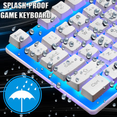 Waterproof 104key LED USB Wired Gaming Keyboard & 1000DPI Mouse Combo Set Multi-Colored Changing Backlight Mouse for Computer Desktop Notebook