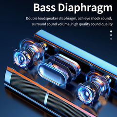 Vertical Bluetooth 5.0 Speaker Soundbar Subwoofer Powerful Bass Hi-Fi Stereo Sound for Laptop PC Theater TV Aux 3.5mm