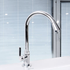 Kitchen Faucet Water-Saving Single-cold Vertical Wash Basin Stainless Steel Large Curved Universal