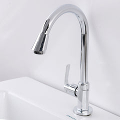 Kitchen Faucet Water-Saving Single-cold Vertical Wash Basin Stainless Steel Large Curved Universal