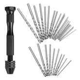 Hand Drill Set Pin Vise Mini Drill with Twitst Drill Bits for Craft Carving DIY