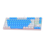 Mechanical Keyboard 87 Keys TKL Layout USB Wired Detachable Panel Blue/Black Switch Colorful Rainbow Backlit Gaming Keyboard for Laptop PC Gamer