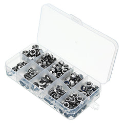 255pcs Stainless Steel Nylon Insert Hex Lock Nuts Full Nuts Washers Assortment Kit M4 M5 M6