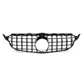 GTR Style Front Grille with Camera Hole For Mercedes Benz C class W205 C200 C250 C300 C350 2015-2018
