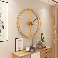 50cm Large Modern Hollow Double Ring Wall Clock Home Bedroom Bar Hotel Decor