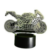 3D Illusion Motorcycle LED Desk Lamp 7 Color Change Touch Switch Night Light