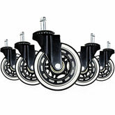 5PCS Office Chair Caster Wheels 2/2.5/3 Inch Swivel Rubber Replacement Soft Safe Rollers Furniture Hardware
