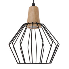 Wood Pendant Light Modern Ceiling Lights Bar Lamp Black Pendant Lighting Without Bulb