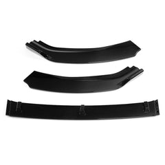 Glossy Black Front Bumper Lip Spoiler Trim 3PCS