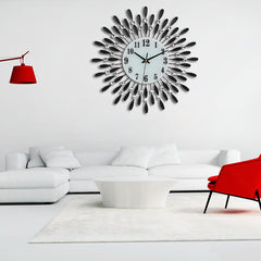 38 * 38CM Geometric Diamond-inlaid Iron Wall Clock Wall Clock without Battery