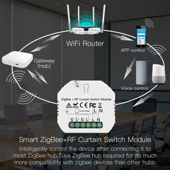Smart Curtain Switch Module Motorized Roller Shutter Blinds Motor 2MQTT Tuya Smart APP Alexa Google Home