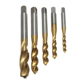 5pcs M3 M4 M5 M6 M8 Screw Taps Set Titanium Coated HSS6542 Spiral Fluted Tap Drill