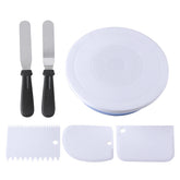 6PCS Cake Baking Tools Stand Turntable Rotating Rack Dough Rotary Table DIY Kits
