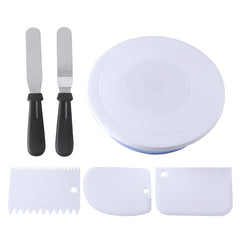 6PCS Cake Baking Tools Stand Turntable Rotating Rack Dough Rotary Table DIY Kits