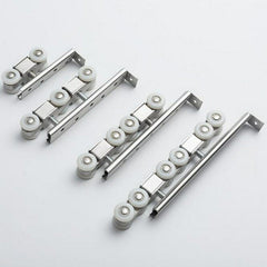2pcs Stainless Steel Sliding Wooden Door Wheels Roller Closet Track Pulley Hanging Super Bearing