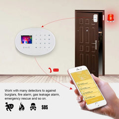 WIFI GSM Smart Home Security Alarm System with 2.4 Inch TFT Touch Panel APP Control Wireless Sensor Burglar Smoke Detector
