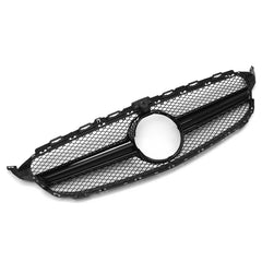 Black AMG C63 Style Grill Grille For Mercedes Benz With Camera