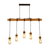 AC85-265V Industrial Wooden Pendant Light Ceiling Lamp Chandeliers Lighting Fixtures Without Bulb