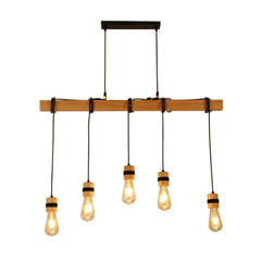 AC85-265V Industrial Wooden Pendant Light Ceiling Lamp Chandeliers Lighting Fixtures Without Bulb