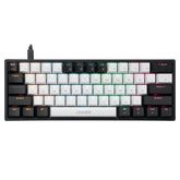 Mechanical Keyboard 61 Keys PBT Translucent Dual-Color Injection Keycaps Blue/Red Switch RGB Backlit Detachable Type-C Wired Gaming Keyboard