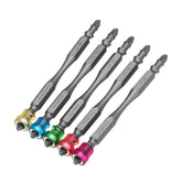 5pcs 100mm Magnetic PH2 Screwdriver Bits ABS Ring 1/4 Inch Hex Shank Drywall Screwdriver