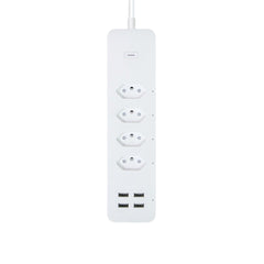 Smart Wifi Brazil Standard Socket 4 Outlets + 4 USB Charging Port App Remote Control Works with Alexa Google Home,110-240V