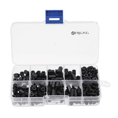 M3 Nylon Screw Black Hex Screw Nut Nylon PCB Standoff Assortment Kit 300pcs