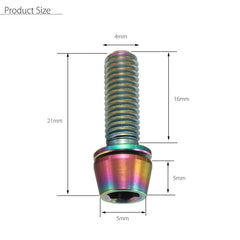 M5x16mm Titanium Ti Bolts Allex Hex Stem Tapered Head Screw with Washer