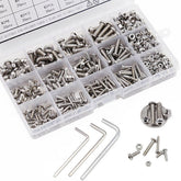 520Pcs Stainless Steel Hex Socket Round Head Screws Nuts Assortment Set M3 M4 M5