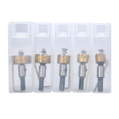 5Pcs HSS 6542 Titanium Coated Hole Sawtooth HSS Hole Saw Cutter Drill Bit Set 16/18.5/20/25/30mm