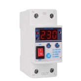 Din Rail Adjust Reconnect Over and Under Voltage Protector Relay Protective Overvoltage Protection ON/OFF Rocker Switch,220V