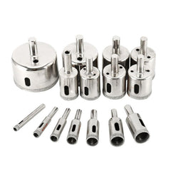 15pcs 3-42mm Diamond Hole Saw Cutter Set Tile Ceramic Glass Porcelain Marble Drill