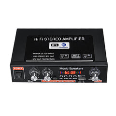 12V/220V 300W 2CH Hi-Fi Audio Stereo Power Mini Digital Amplifier Amp Bass Bluetooth Car Home