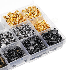 360Pcs Leather Rivets Double Cap Metal Fixing Tool With Punch Pliers Kit Craft Snap Fastener Press Button Repair