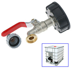 Adapter With 1/2 Brass Outlet Tap For Rain Water Tank Rainwater Barrel