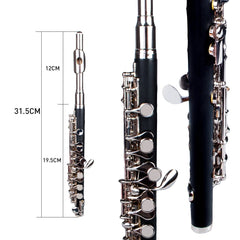 Professional Nickel Plated Piccolo Excellent Ebonite Rubber Wood Piccolo Key of C Piccolo Set
