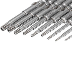 9Pcs 802 Torx Screwdriver Bits Set T5-T25 6mm Round Shank Electric Screwdriver Bits