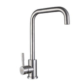 Stainless Kitchen Sink Faucet Single Handle Rotation Spout Deck Cold and Hot Water