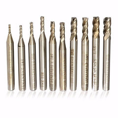 10pcs 1.5-6mm 4 Flute End Mill Cutter 6mm Shank Straight Drill Bit